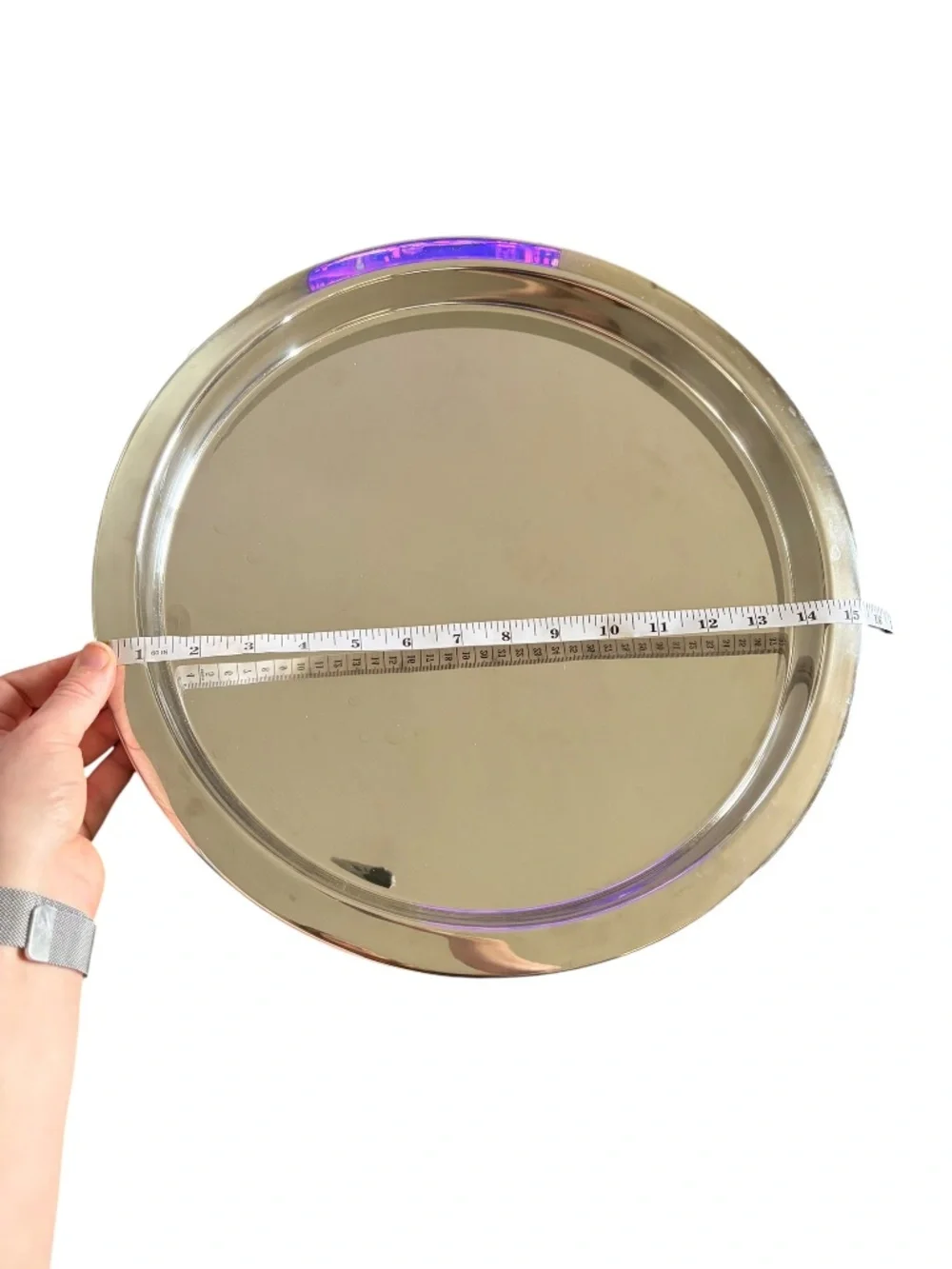 Z Gallerie Paxton Silver Round Serving Tray 16